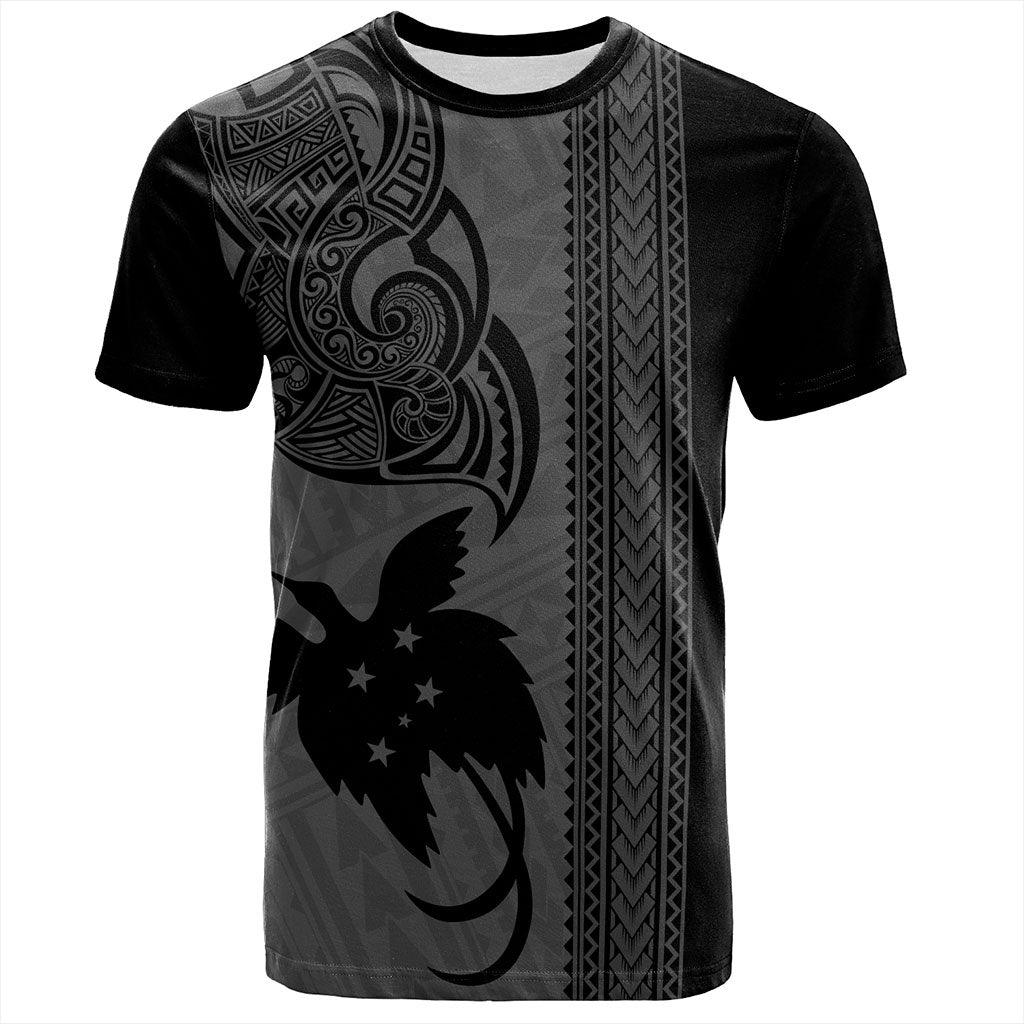 Papua New Guinea T-Shirt Tribal Tattoo PNG Gray