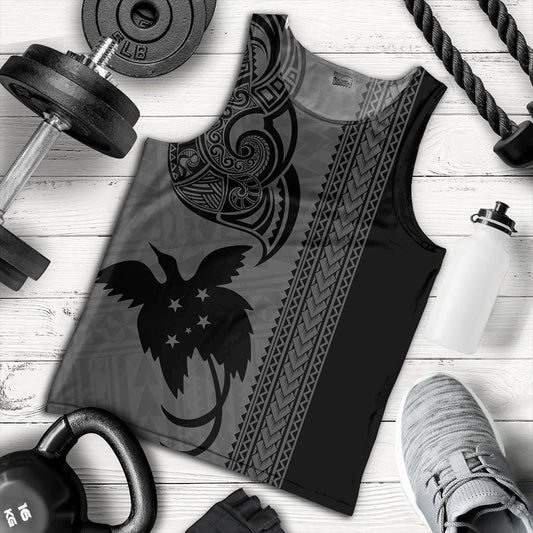 Papua New Guinea Tank Top Tribal Tattoo PNG Gray