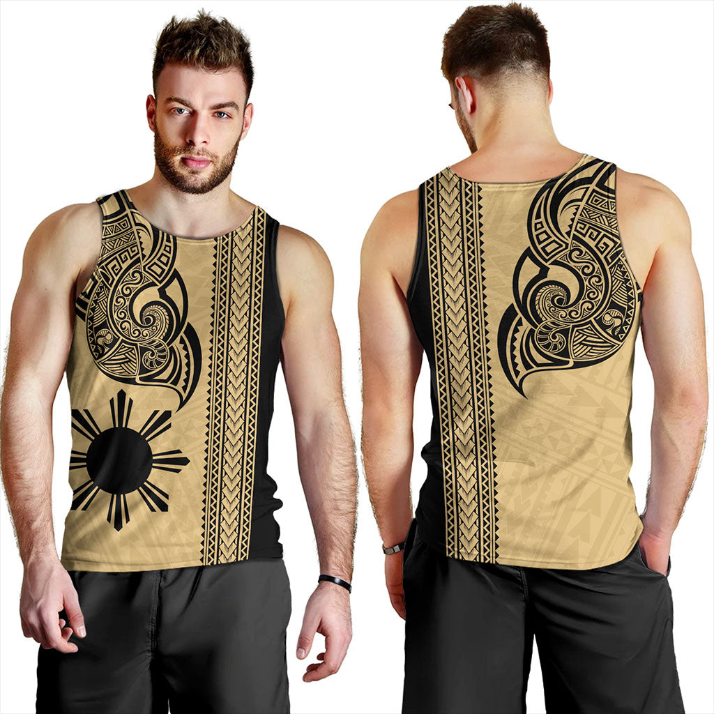 Philippines Filipinos Tank Top Polynesia Tribal Tattoo Gold