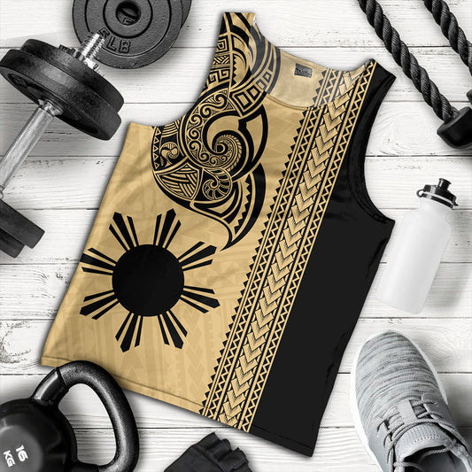 Philippines Filipinos Tank Top Polynesia Tribal Tattoo Gold