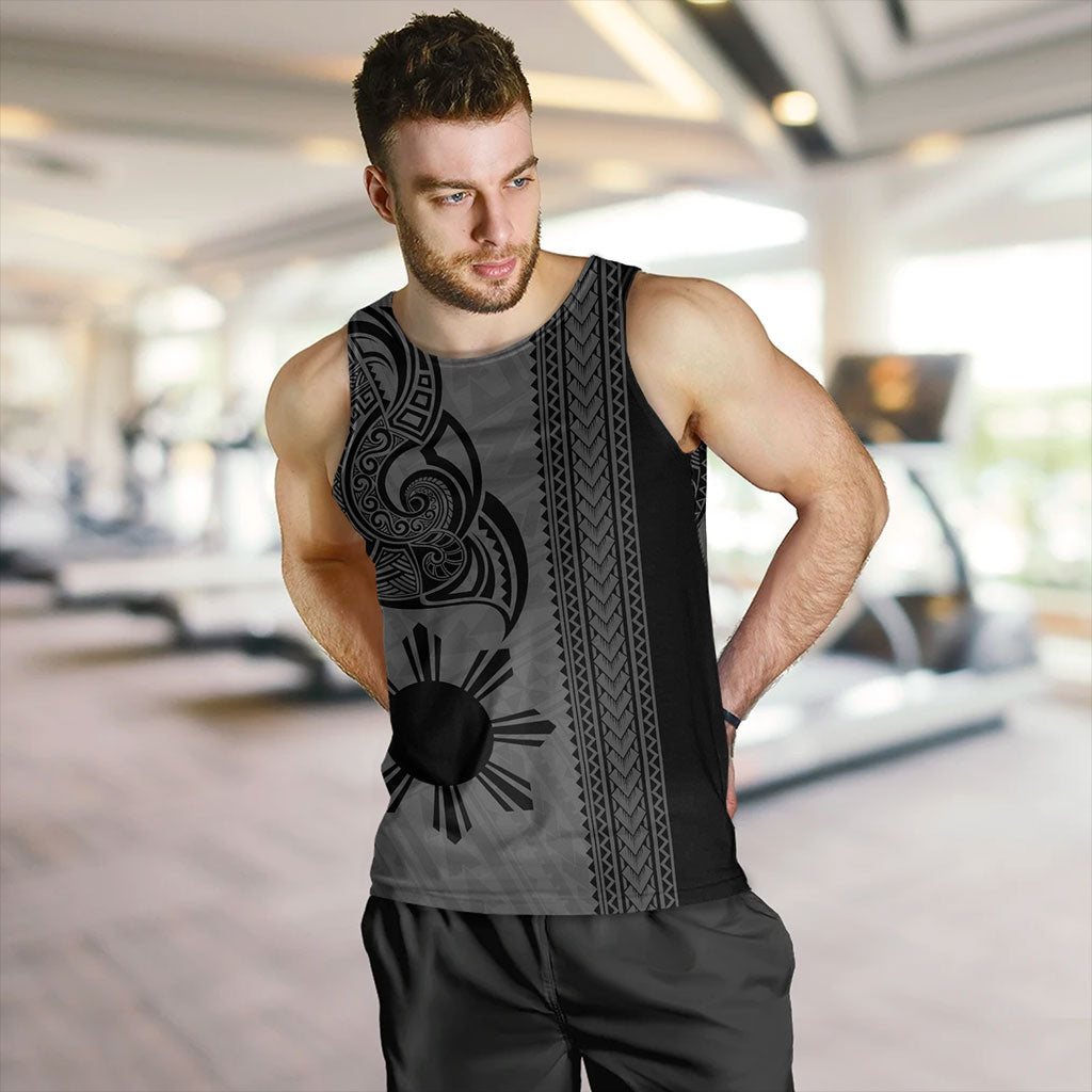 Philippines Filipinos Tank Top Polynesia Tribal Tattoo Grey