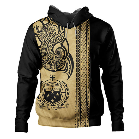 Samoa Hoodie Polynesia Tribal Tattoo Gold