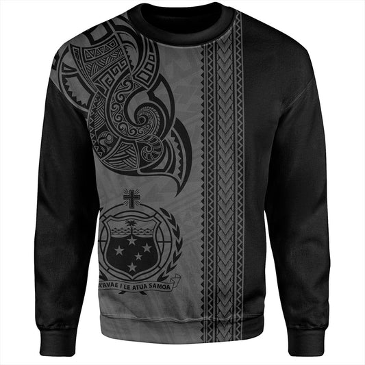 Samoa Sweatshirt Polynesia Tribal Tattoo Grey