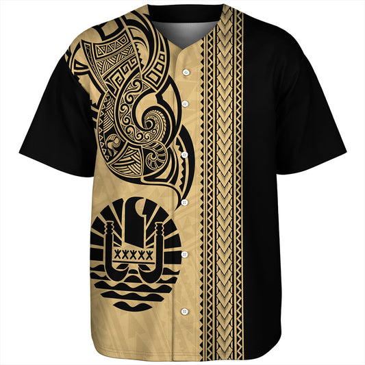 Tahiti Baseball Shirt French Polynesia Tribal Tattoo