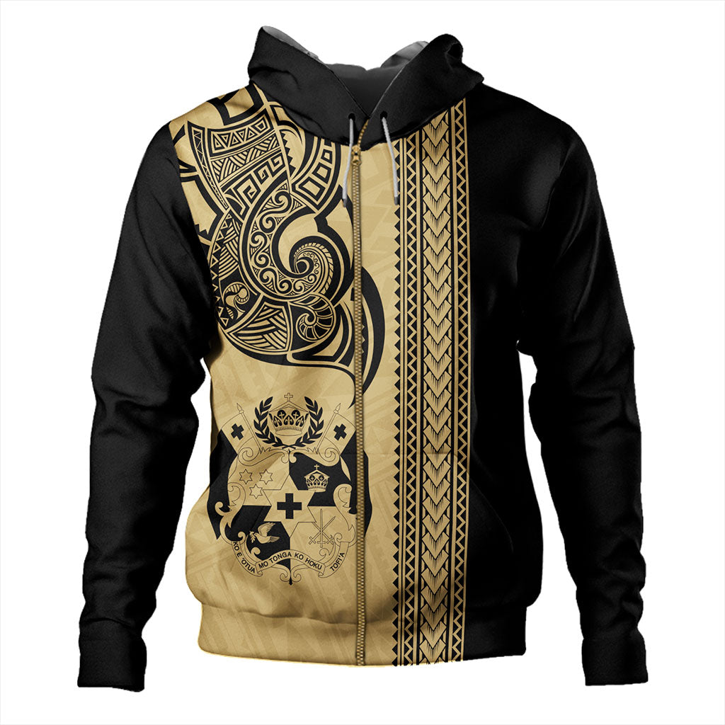 Tonga Hoodie Polynesia Tribal Tattoo Gold