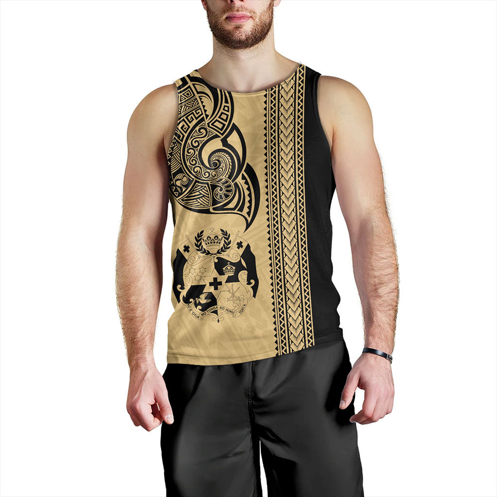 Tonga Tank Top Polynesia Tribal Tattoo Gold