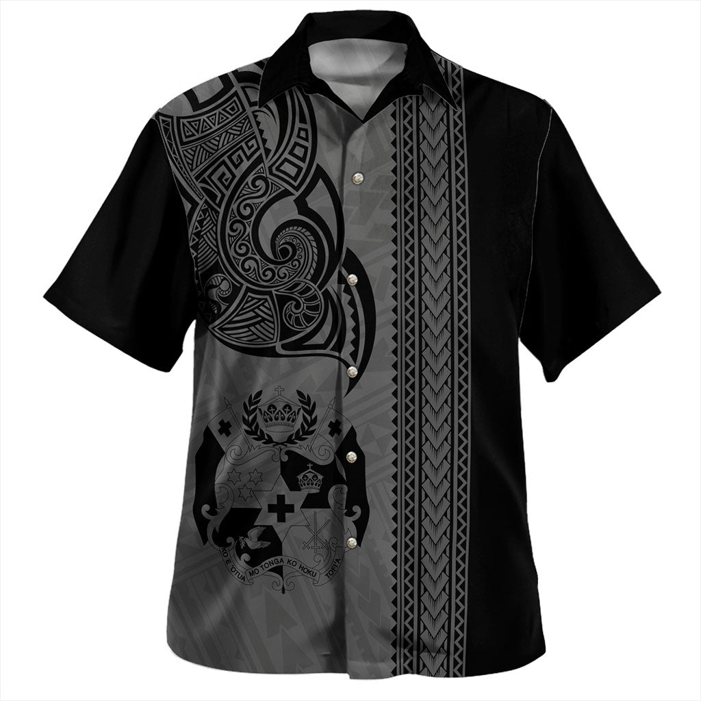 Tonga Hawaiian Shirt Polynesia Tribal Tattoo Grey