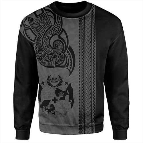 Tonga Sweatshirt Polynesia Tribal Tattoo Grey
