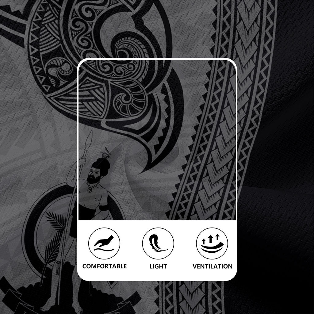 Vanuatu Rugby Jersey Polynesia Tribal Tattoo Grey