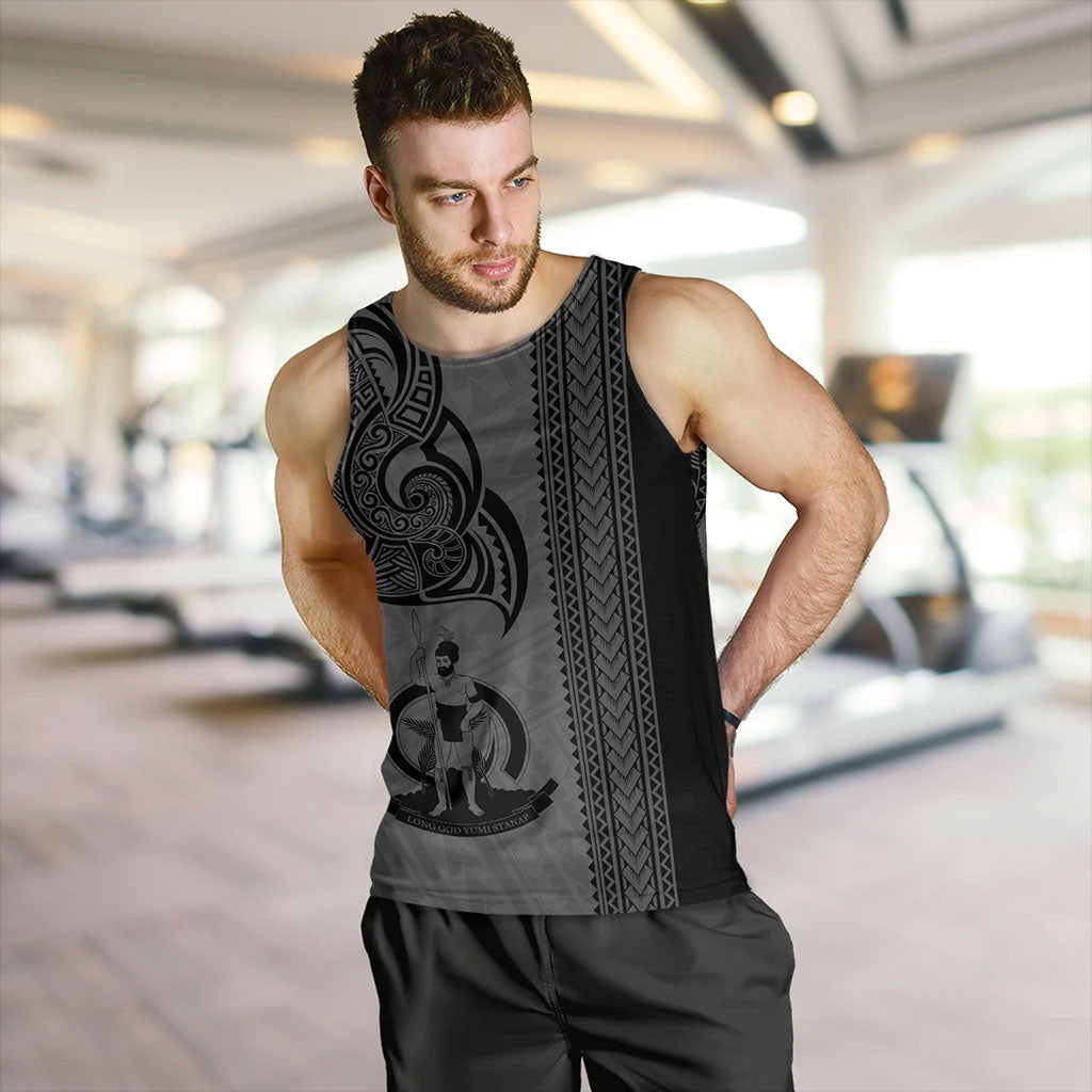 Vanuatu Tank Top Polynesia Tribal Tattoo Grey