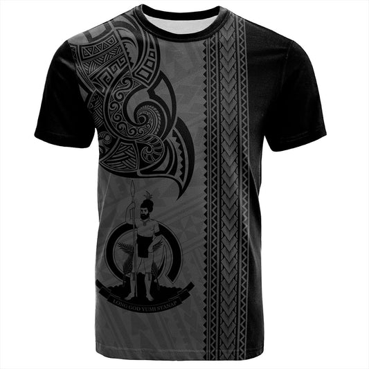 Vanuatu T-Shirt Polynesia Tribal Tattoo Grey