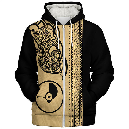 Yap State Sherpa Hoodie Polynesia Coat Of Arms Tribal Tattoo