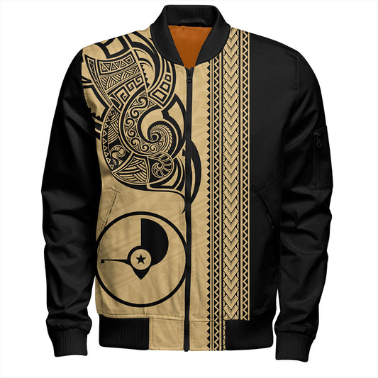 Yap State Bomber Jacket Polynesia Coat Of Arms Tribal Tattoo