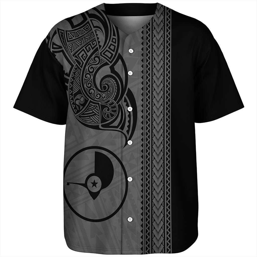 Yap State Baseball Shirt Polynesia Coat Of Arms Tribal Tattoo