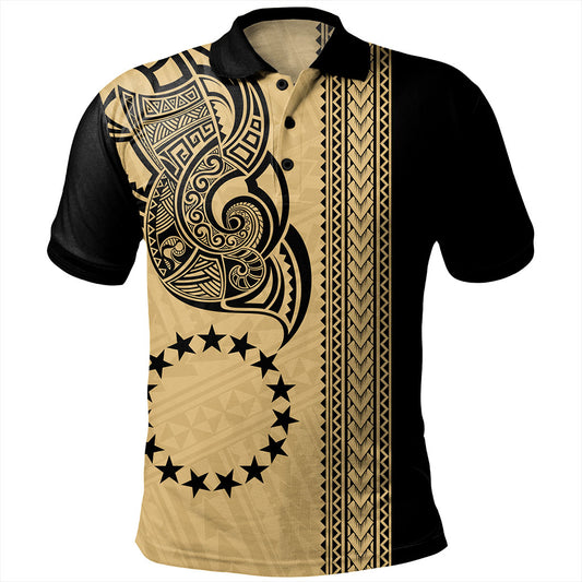 Cook Islands Polo Shirt Polynesian Coat Of Arms Tribal Tattoo