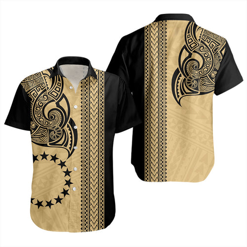 Cook Islands Short Sleeve Shirt Polynesian Coat Of Arms Tribal Tattoo
