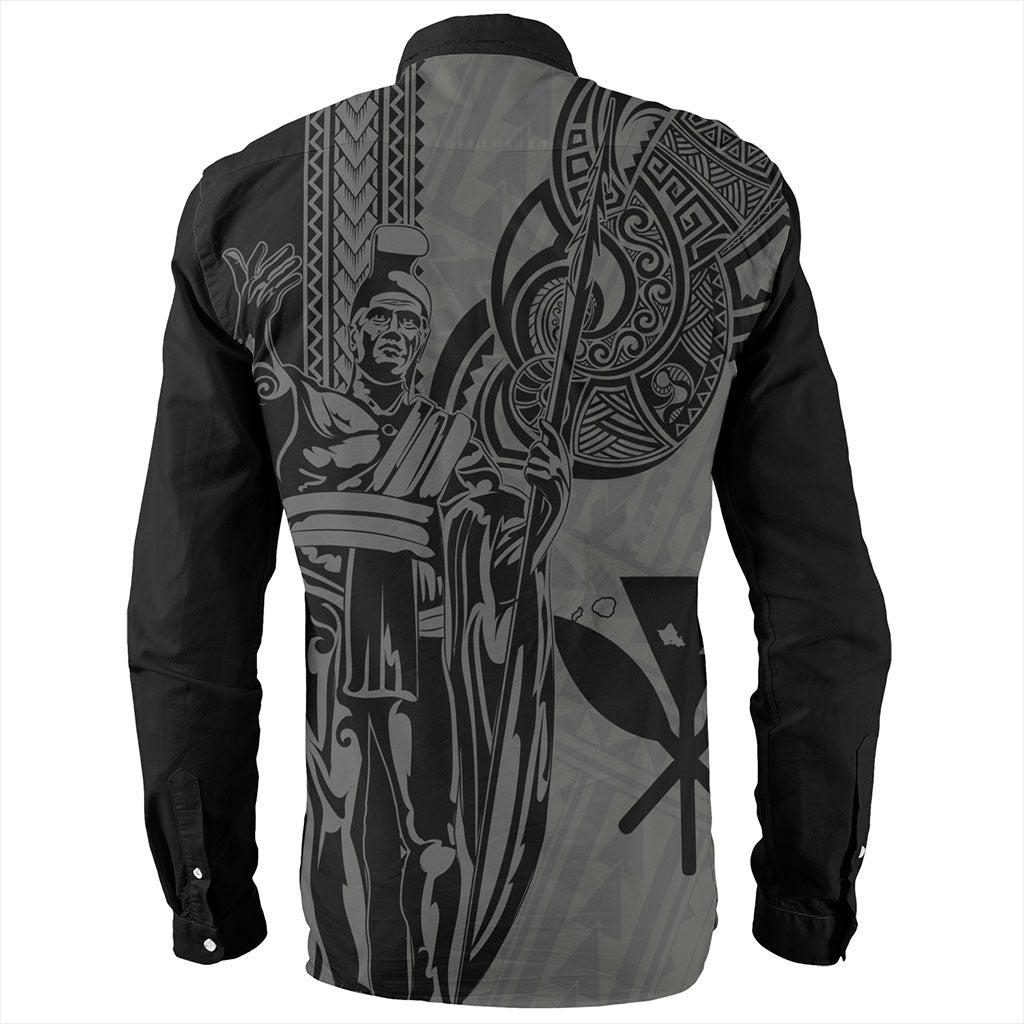 Hawaii Long Sleeve Shirt Polynesian Tribal Tattoo King Kamehameha