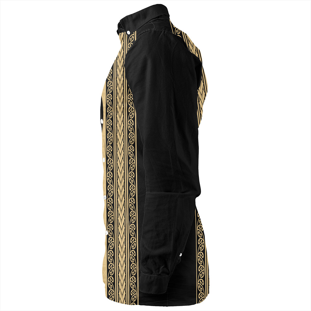 New Zealand Long Sleeve Shirt Maori Tribal Silver Fern Tattoo