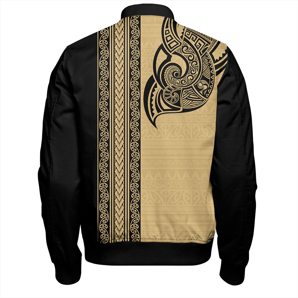 New Zealand Bomber Jacket Maori Tribal Silver Fern Tattoo
