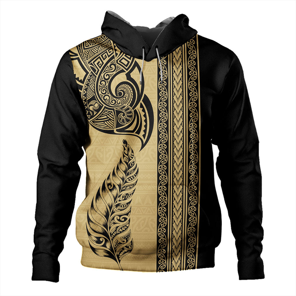 New Zealand Hoodie Maori Tribal Silver Fern Tattoo