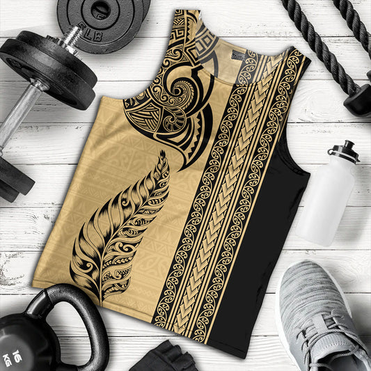 New Zealand Tank Top Maori Tribal Silver Fern Tattoo