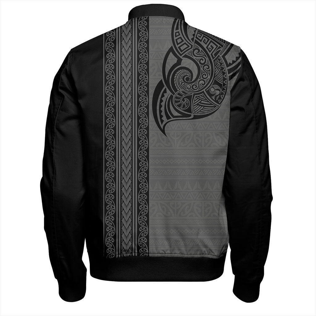 New Zealand Bomber Jacket Maori Tribal Silver Fern Tattoo