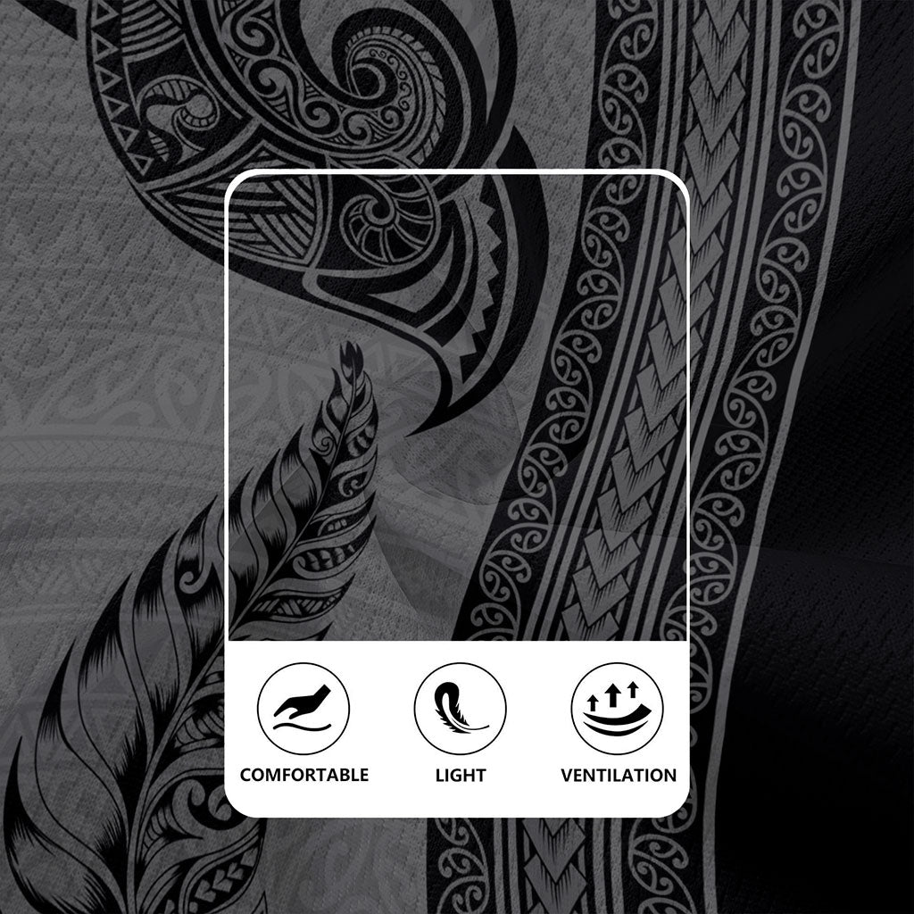 New Zealand Rugby Jersey Maori Tribal Silver Fern Tattoo