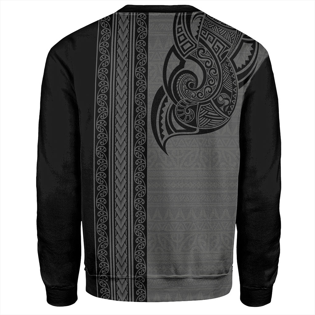 New Zealand Sweatshirt Maori Tribal Silver Fern Tattoo