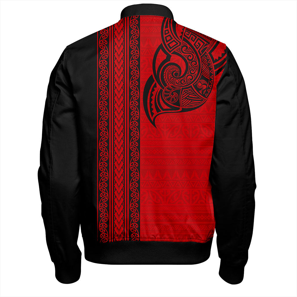 New Zealand Bomber Jacket Maori Tribal Silver Fern Tattoo