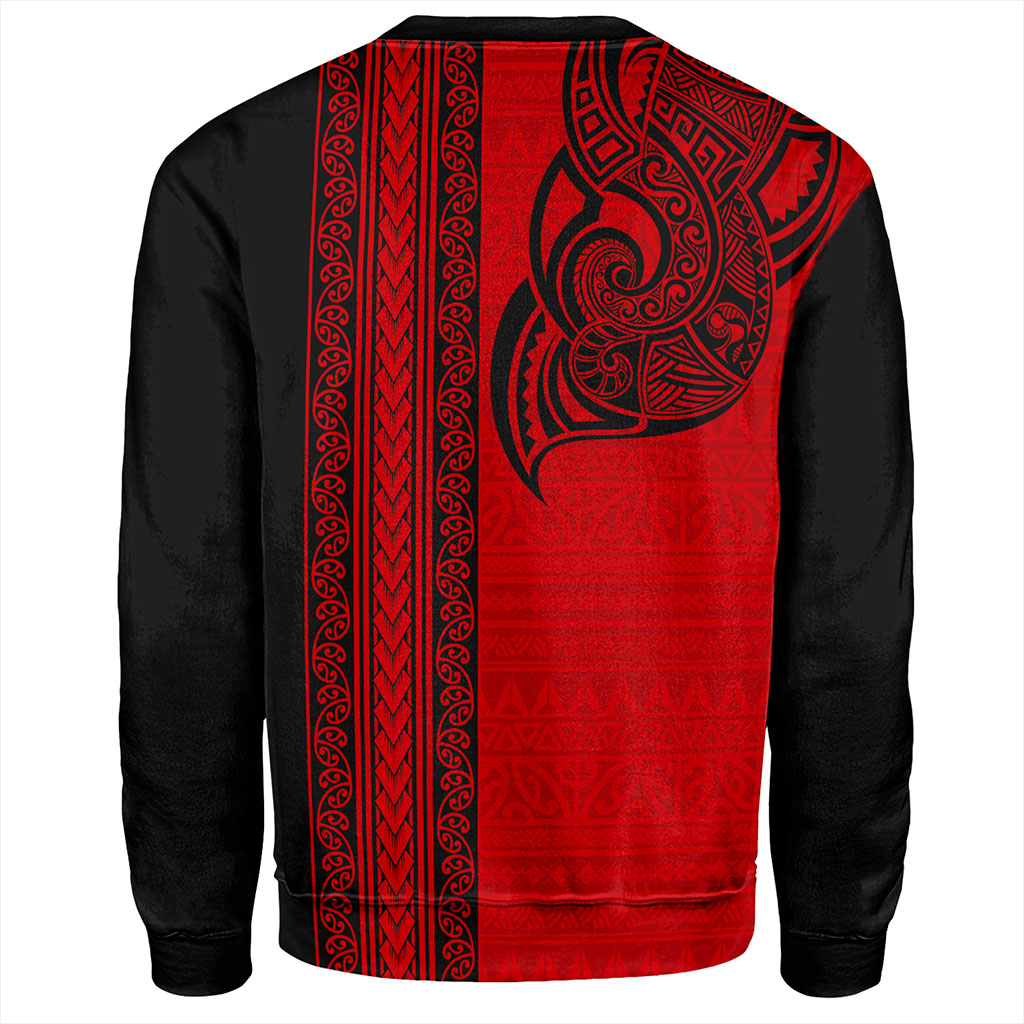 New Zealand Sweatshirt Maori Tribal Silver Fern Tattoo