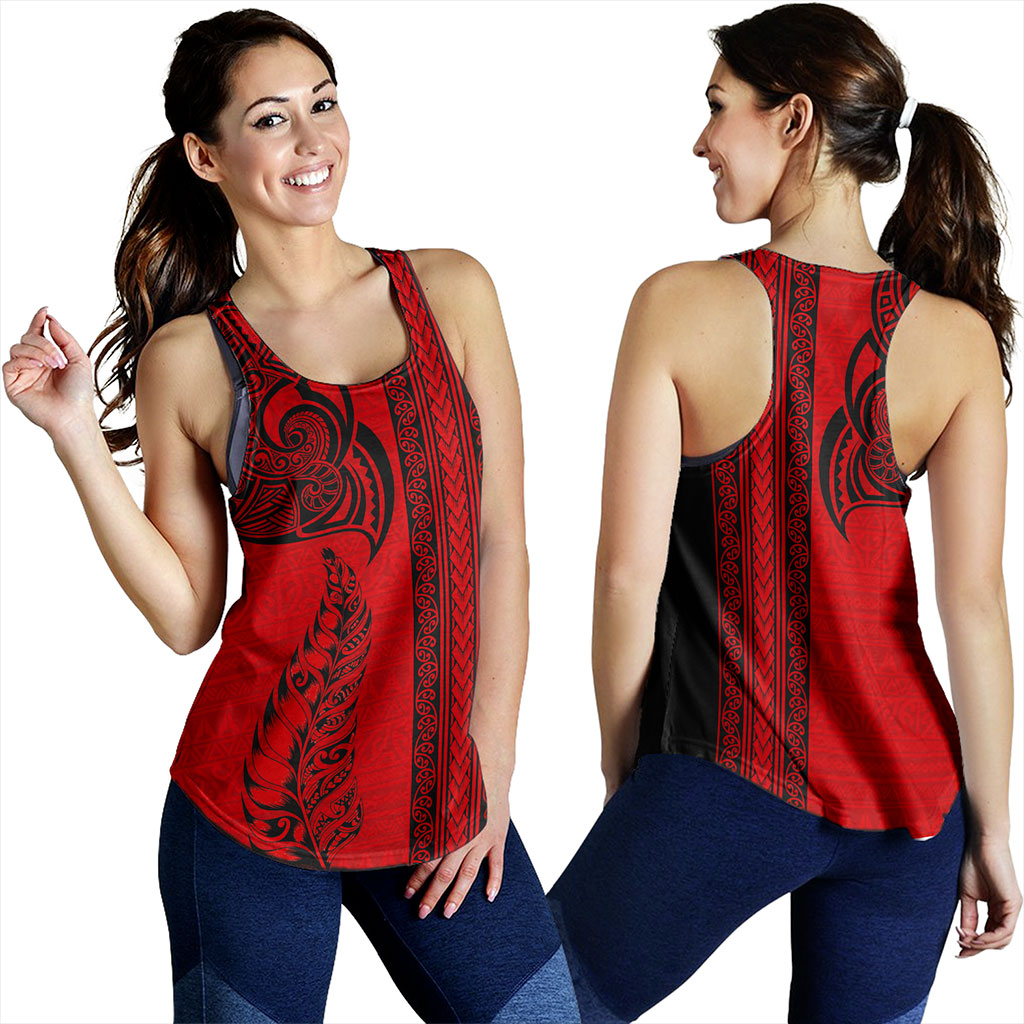 New Zealand Women Tank Maori Tribal Silver Fern Tattoo