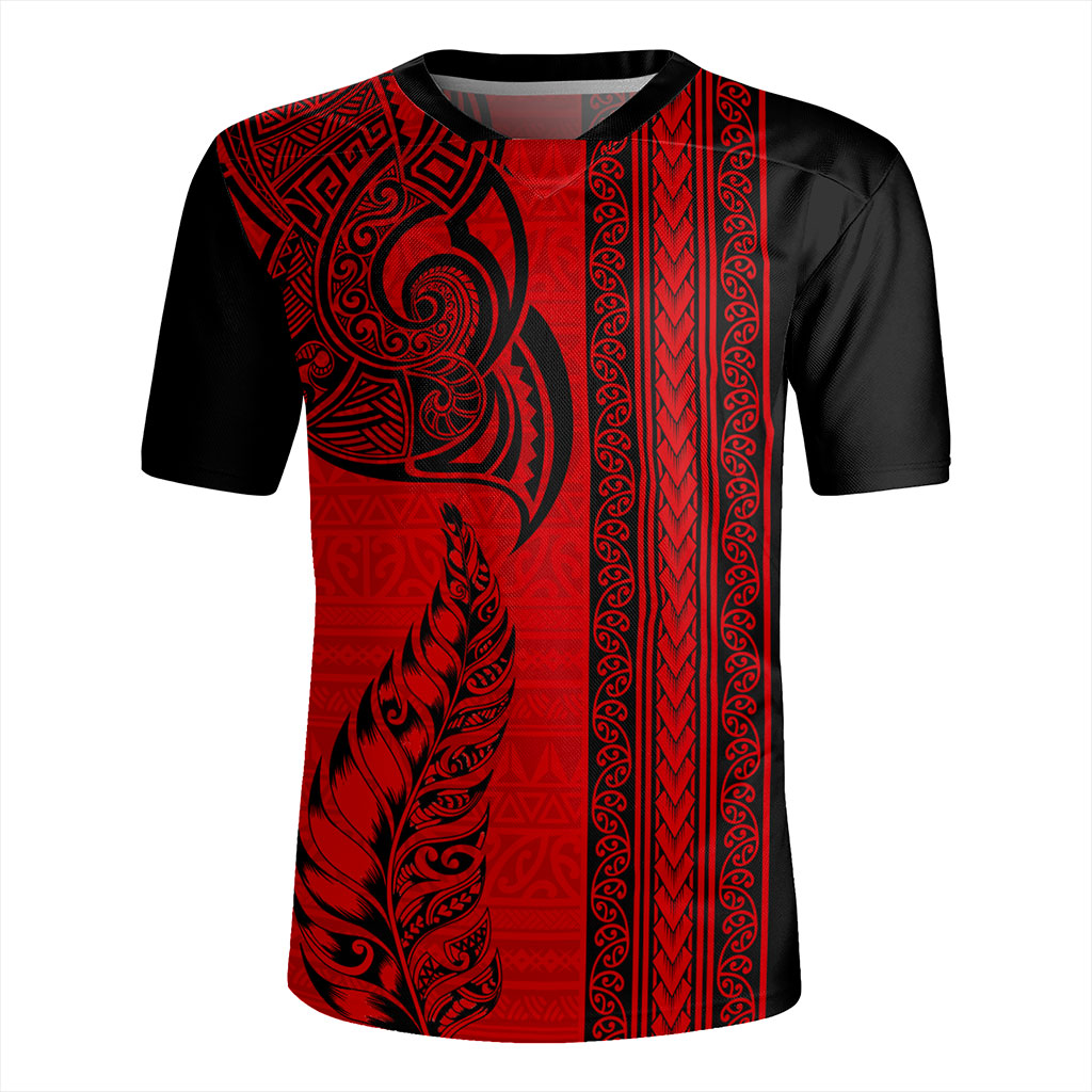 New Zealand Rugby Jersey Maori Tribal Silver Fern Tattoo