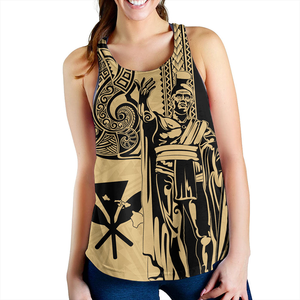 Hawaii Women Tank Polynesian Tribal Tattoo King Kamehameha