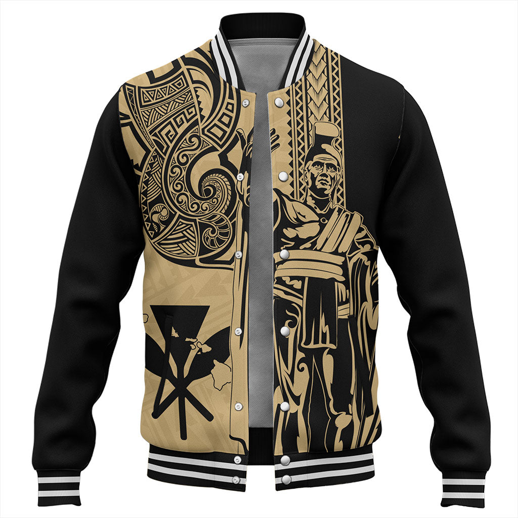 Hawaii Baseball Jacket Polynesian Tribal Tattoo King Kamehameha