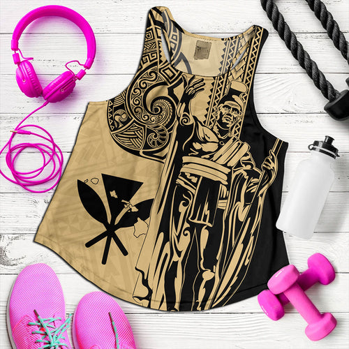 Hawaii Women Tank Polynesian Tribal Tattoo King Kamehameha