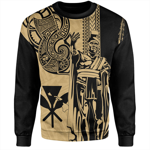 Hawaii Sweatshirt Polynesian Tribal Tattoo King Kamehameha
