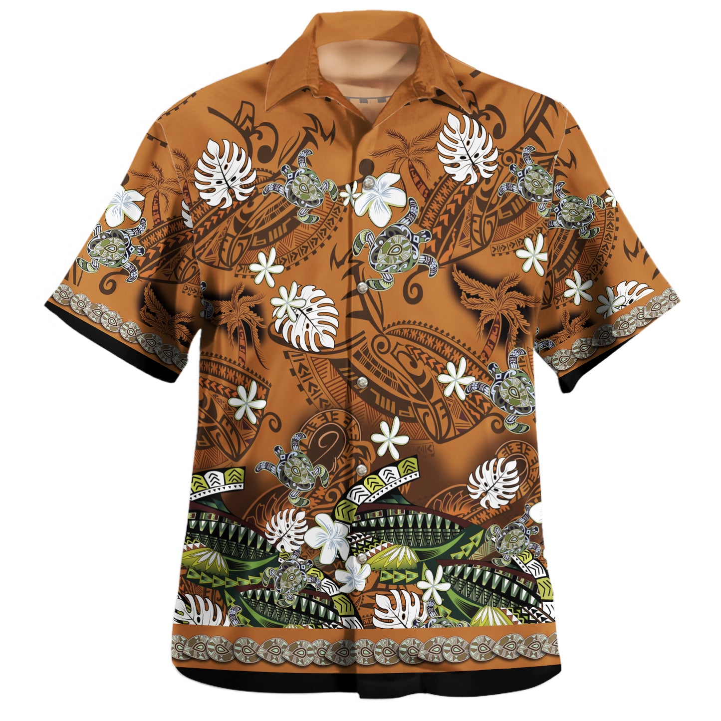 Hawaii Combo Off Shoulder Long Dress And Shirt Polynesia Floral And Tribal Islands