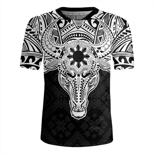 Philippines Filipinos Rugby Jersey Polynesian Buffalo Tapa Tribal Print