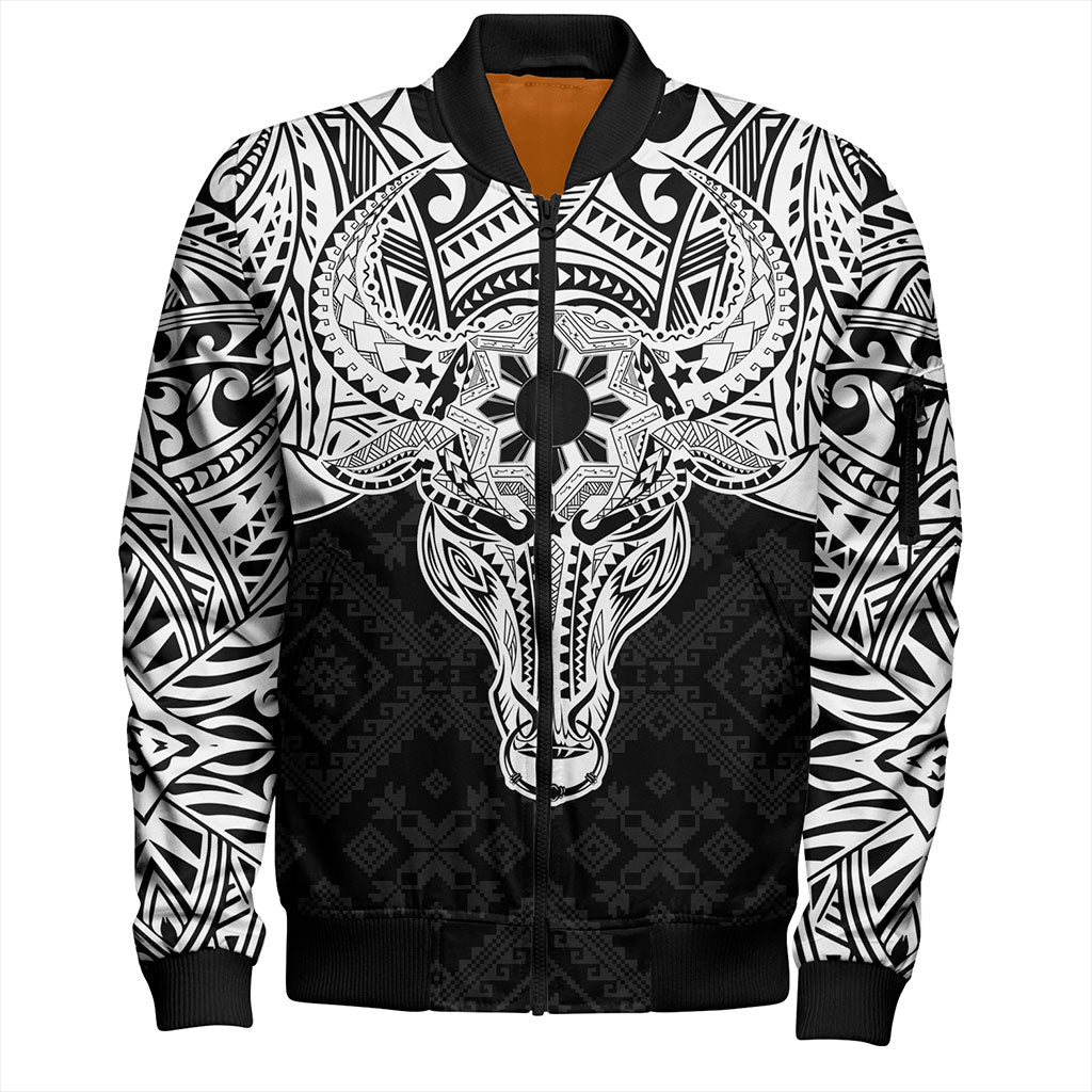 Philippines Filipinos Bomber Jacket Polynesian Buffalo Tapa Tribal Print
