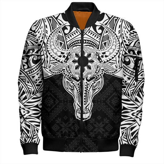 Philippines Filipinos Bomber Jacket Polynesian Buffalo Tapa Tribal Print