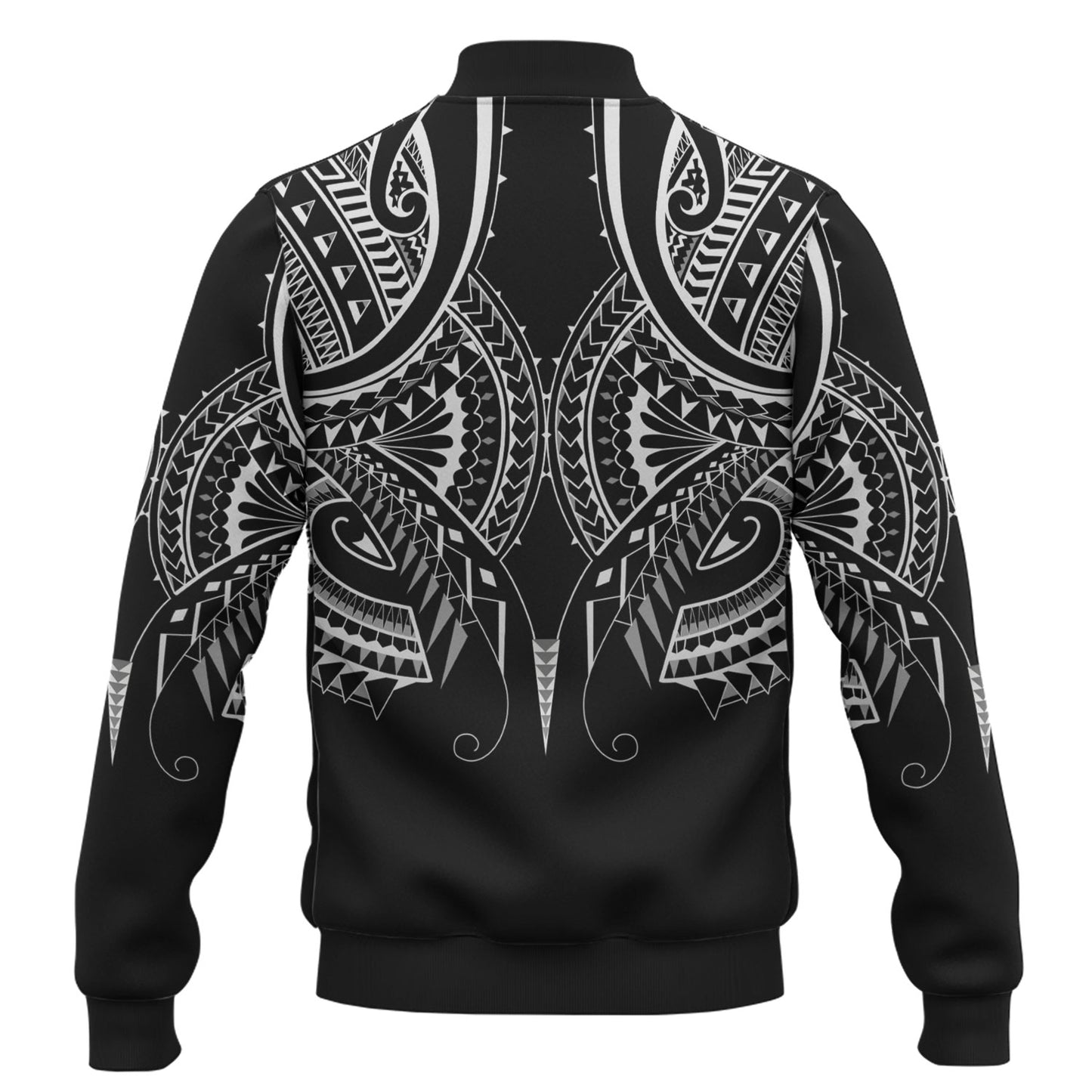 Hawaii Custom Personalised Baseball Jacket Black Polynesian Tribal Tatau Design