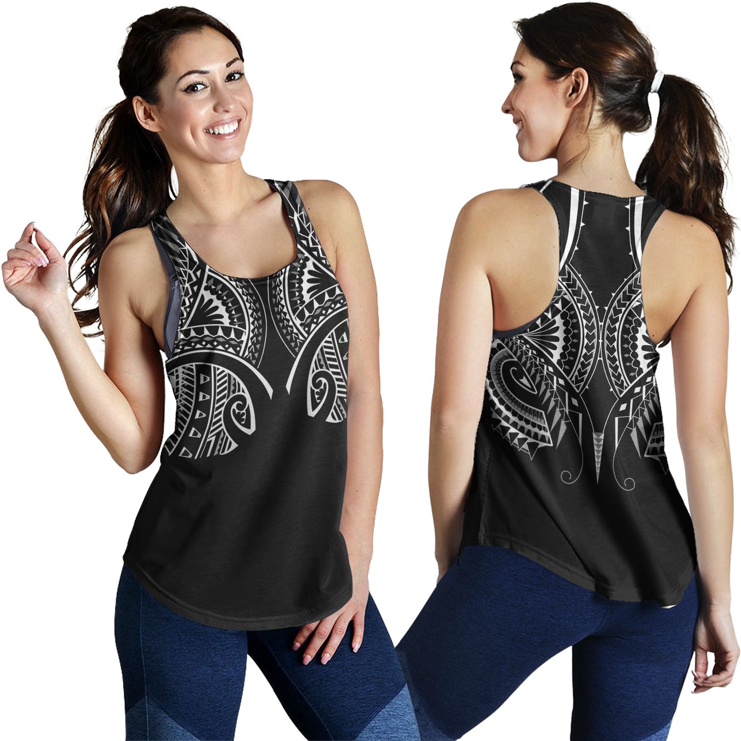 Hawaii Custom Personalised Women Tank Black Polynesian Tribal Tatau Design