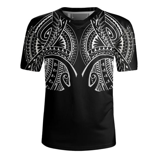 Hawaii Custom Personalised Rugby Jersey Black Polynesian Tribal Tatau Design