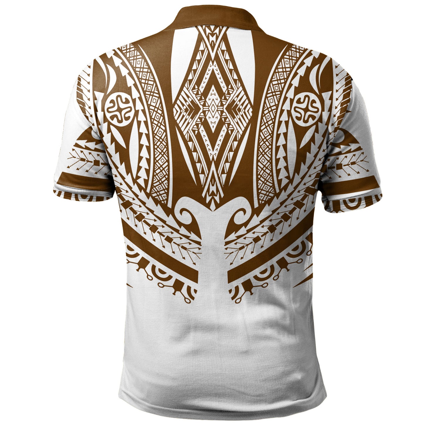 Polynesian Polo Shirt Custom Polynesian Tattoo Style (Brown)