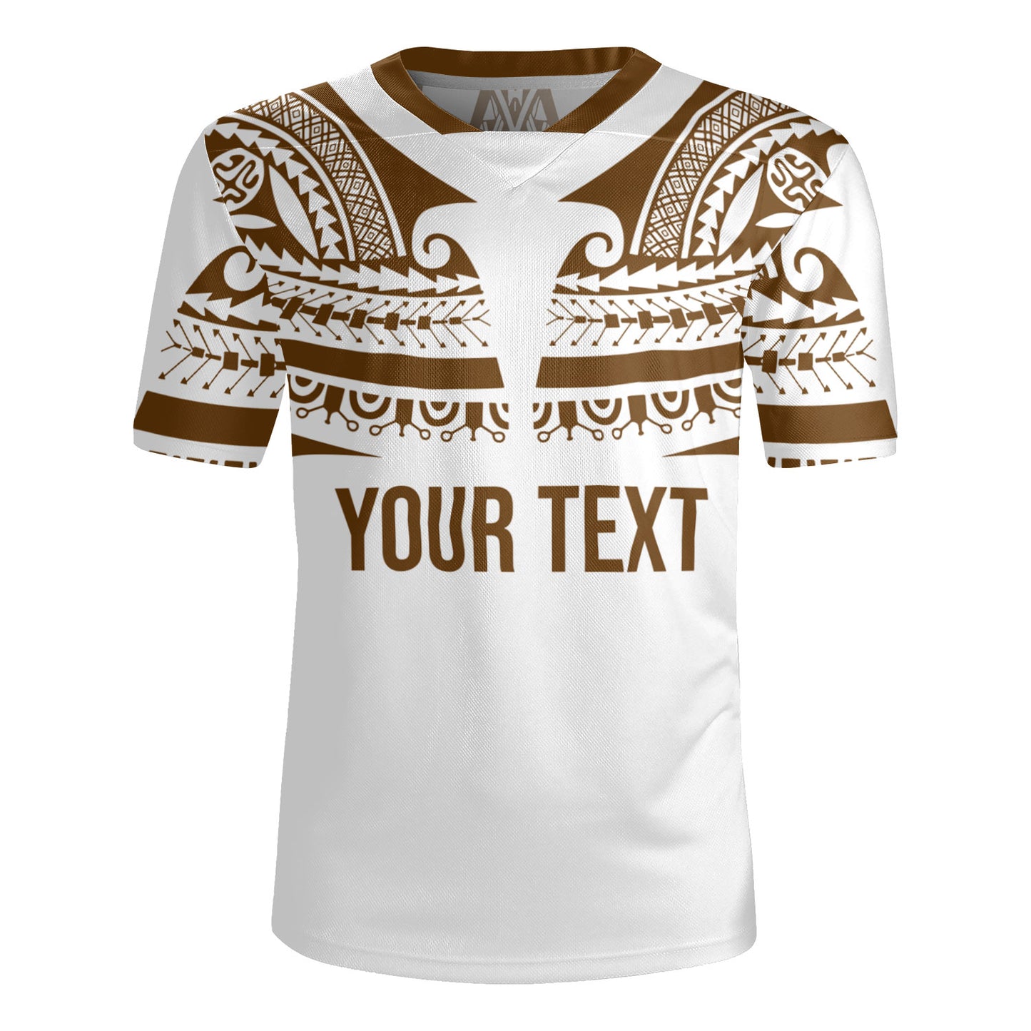 Polynesian Rugby Jersey Custom Polynesian Tattoo Style (Brown)