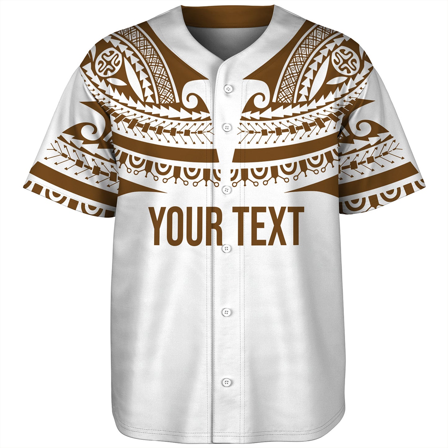 Polynesian Baseball Shirt Custom Polynesian Tattoo Style (Brown)