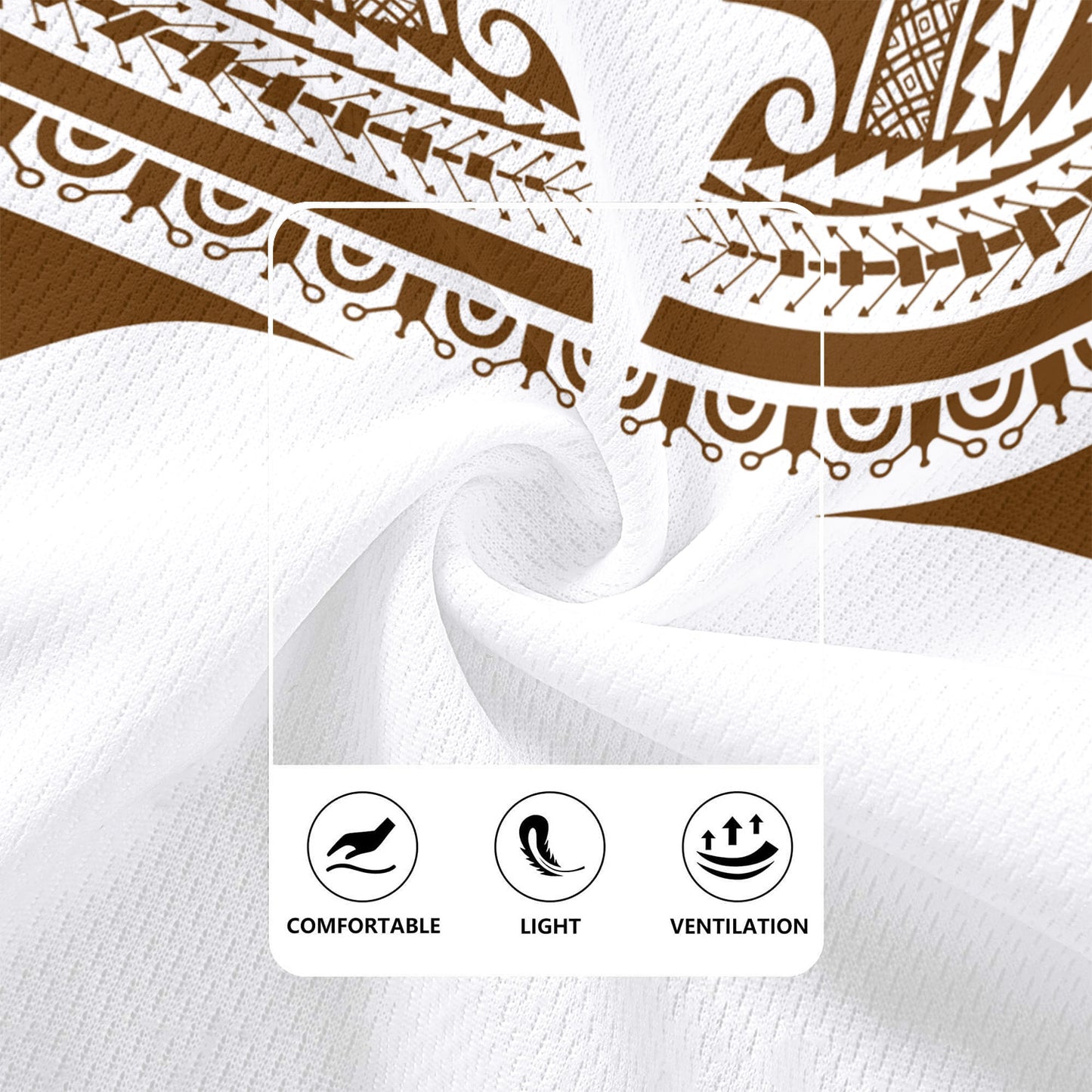 Polynesian Rugby Jersey Custom Polynesian Tattoo Style (Brown)