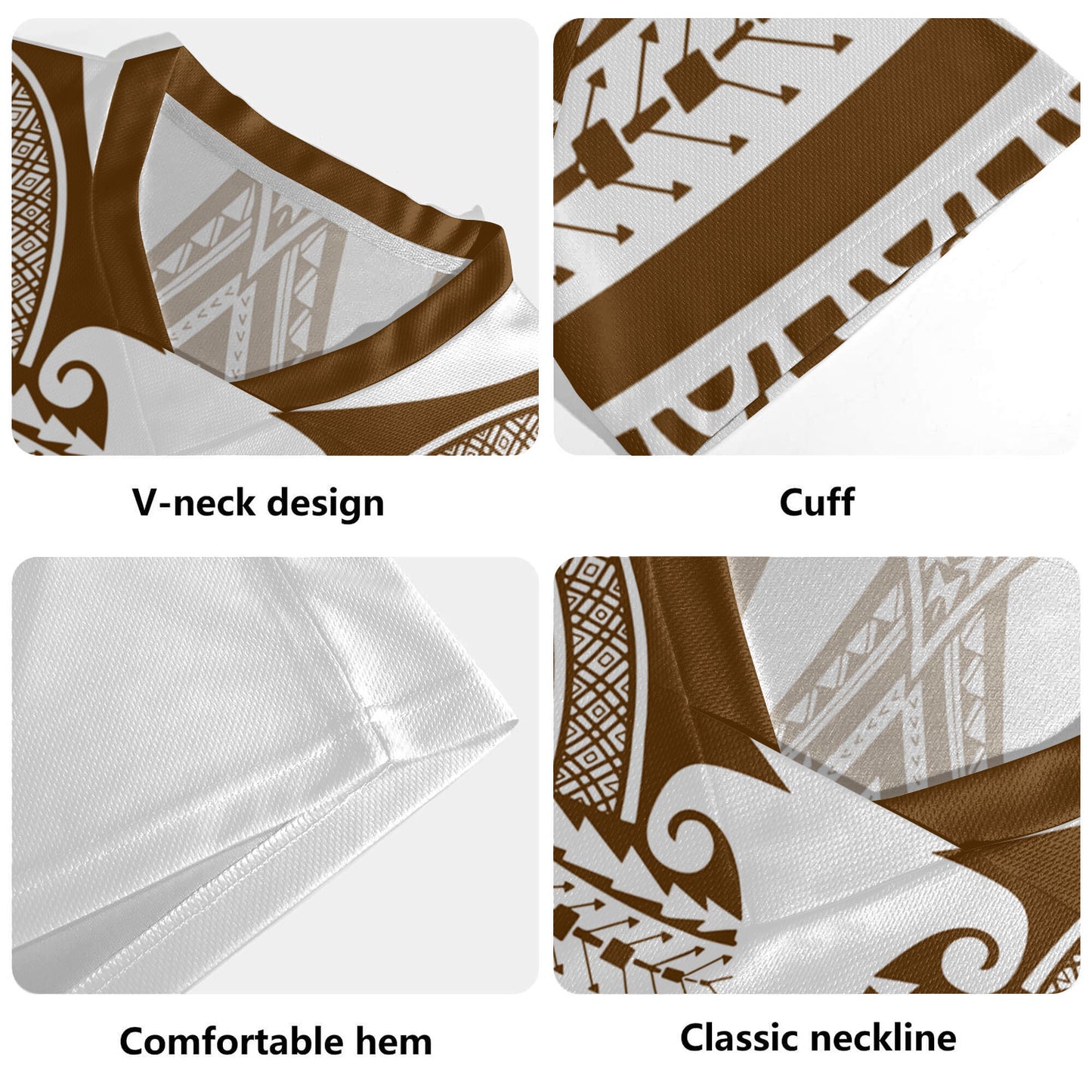 Polynesian Rugby Jersey Custom Polynesian Tattoo Style (Brown)