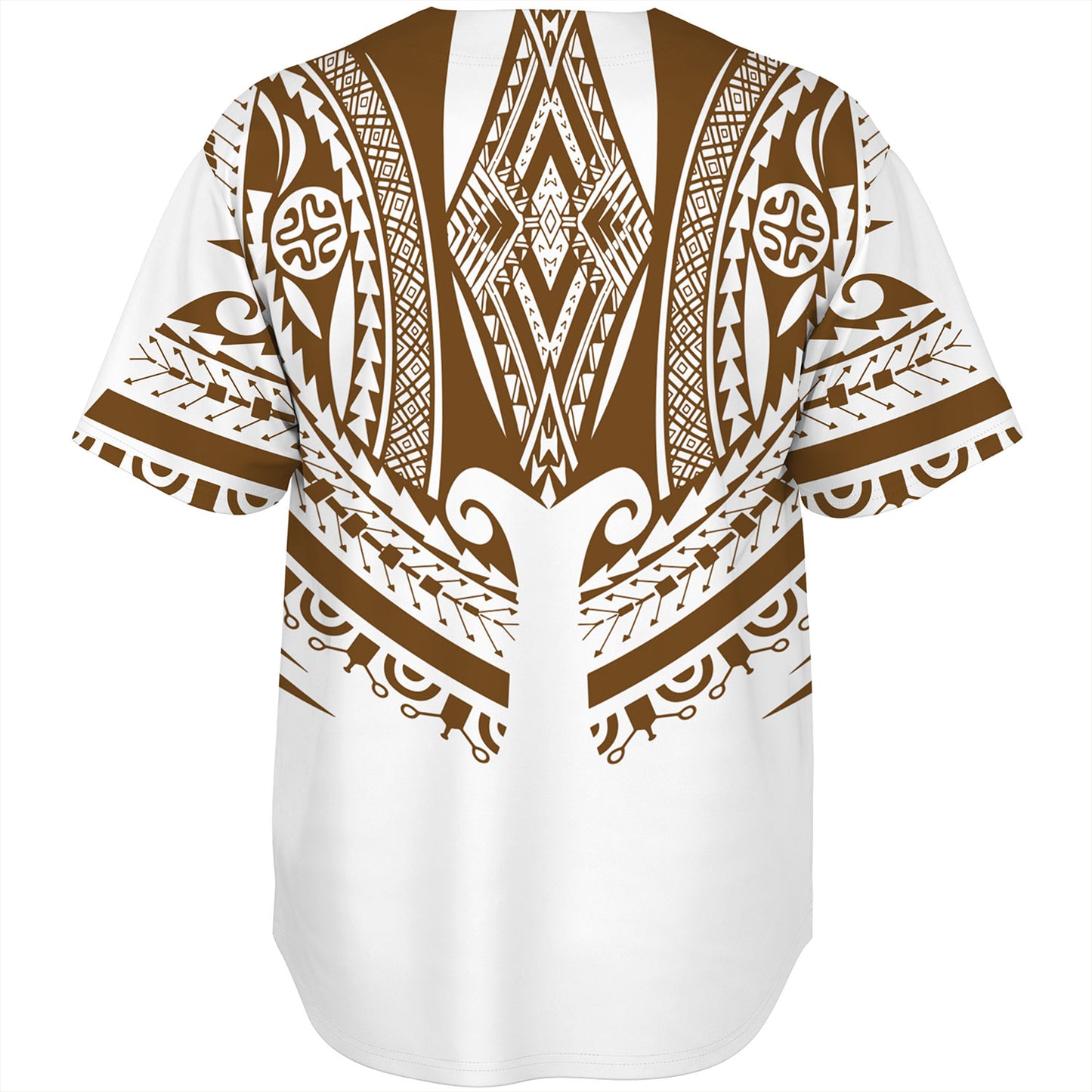 Polynesian Baseball Shirt Custom Polynesian Tattoo Style (Brown)