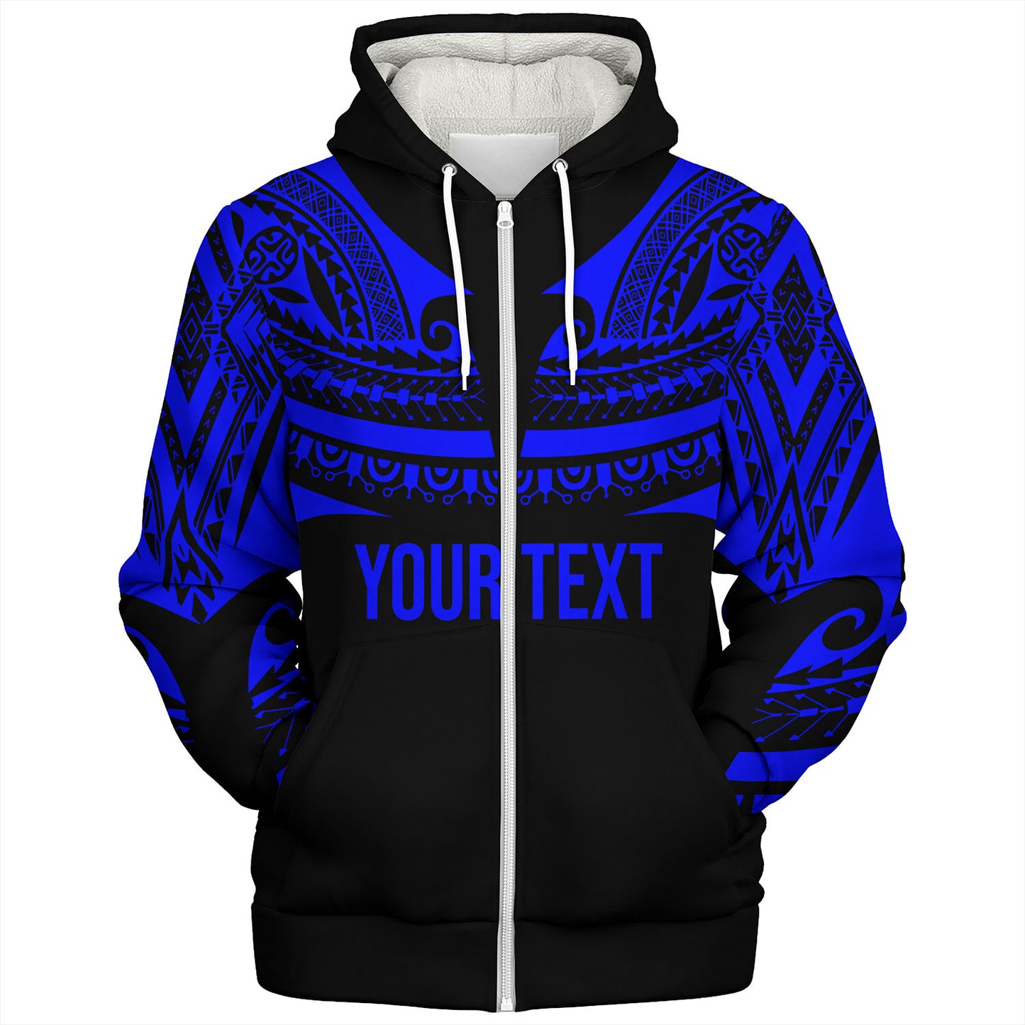 Polynesian Custom Personalised Sherpa Hoodie Polynesian Tattoo Style